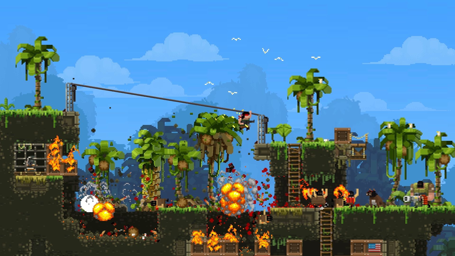 Broforce is one of the best offline games for 3 players.