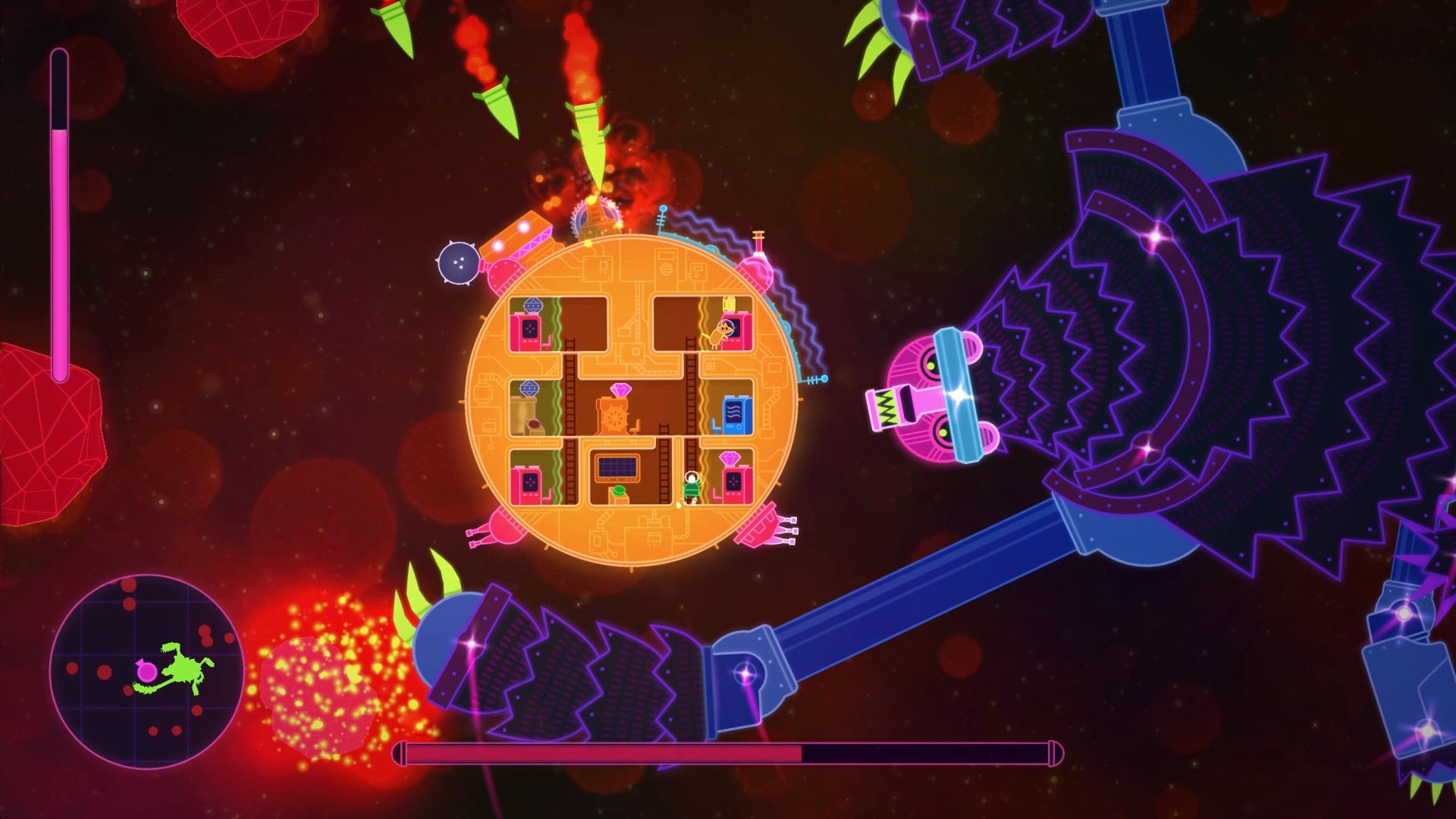 Lovers In A Dangerous Spacetime is one of the best offline games for 4 players.